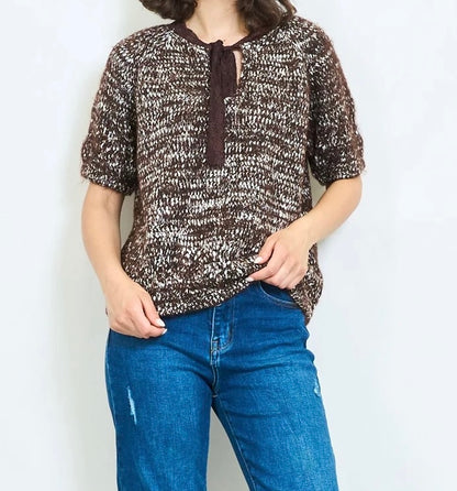 Strickpullover Halbarm Schleife
