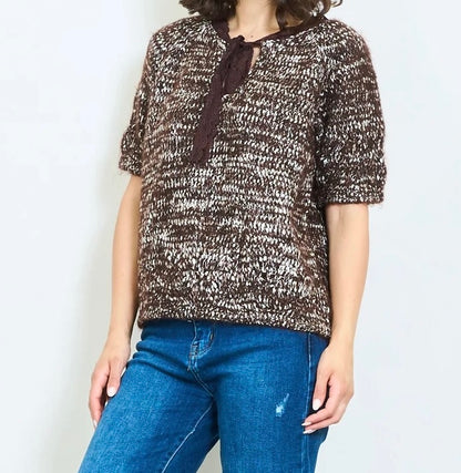 Strickpullover Halbarm Schleife