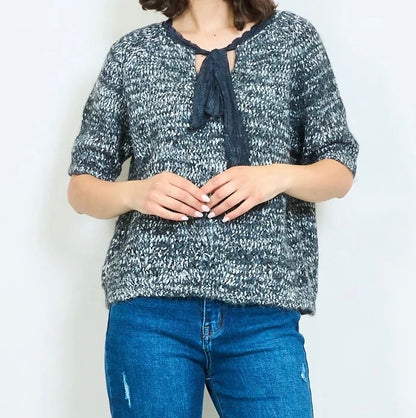 Strickpullover Halbarm Schleife