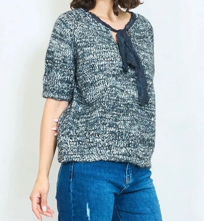 Strickpullover Halbarm Schleife