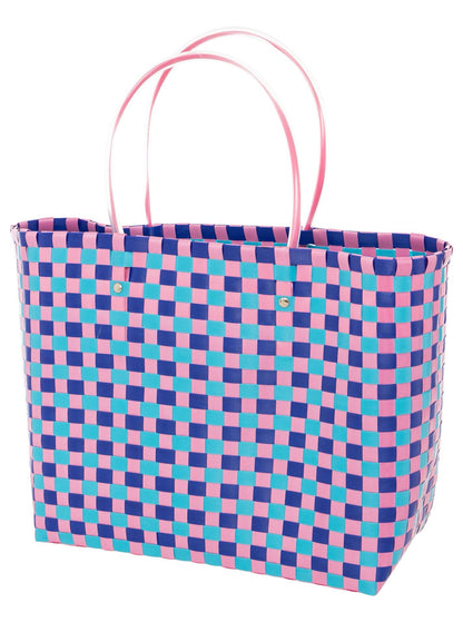 Korbtasche "Karo & Herzen"