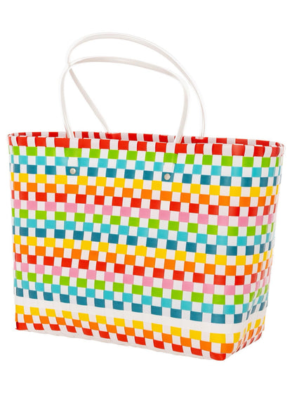 Korbtasche "Karo & Herzen"