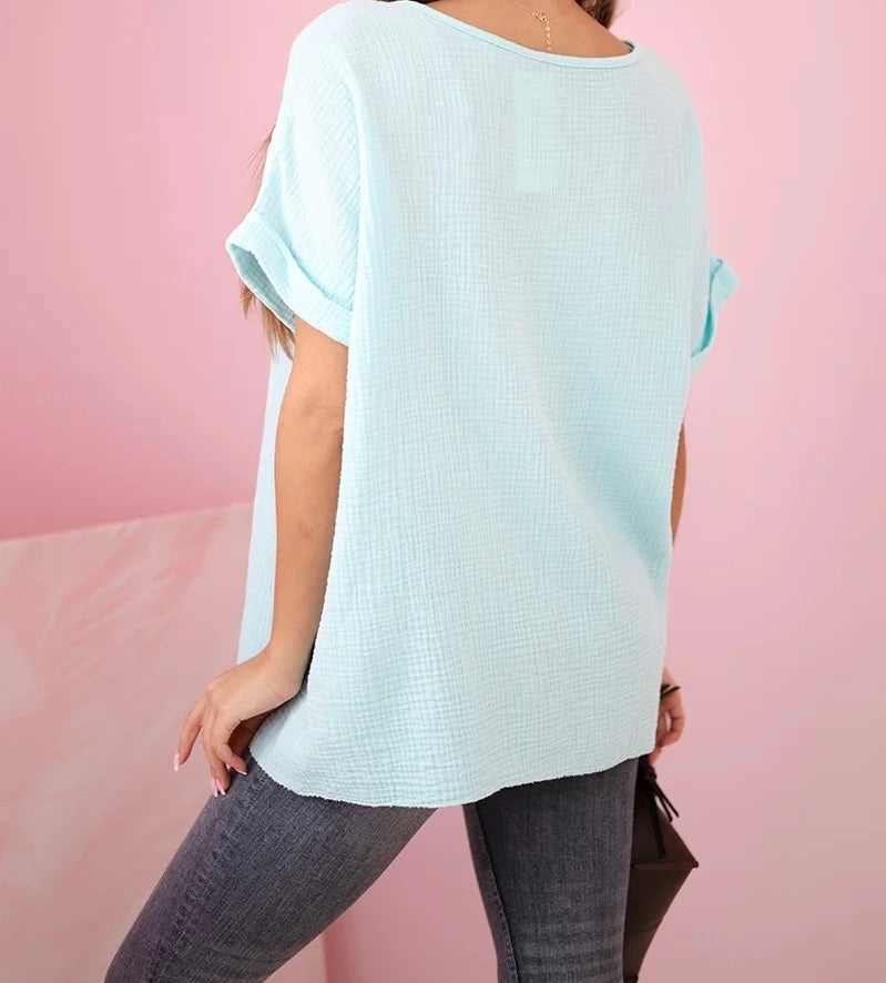 Musselin Shirt  mit Halskette