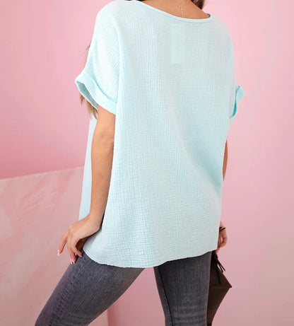 Musselin Shirt  mit Halskette
