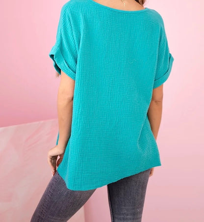 Musselin Shirt  mit Halskette