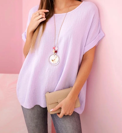 Musselin Shirt  mit Halskette