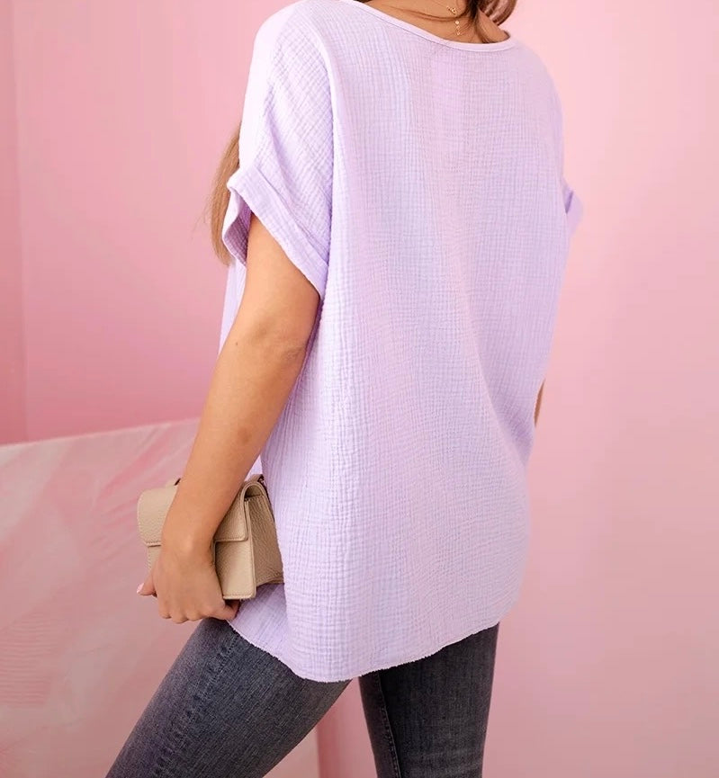 Musselin Shirt  mit Halskette