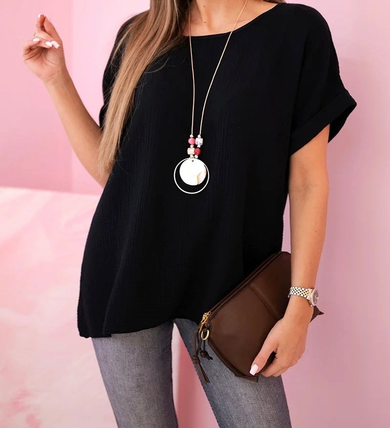 Musselin Shirt  mit Halskette