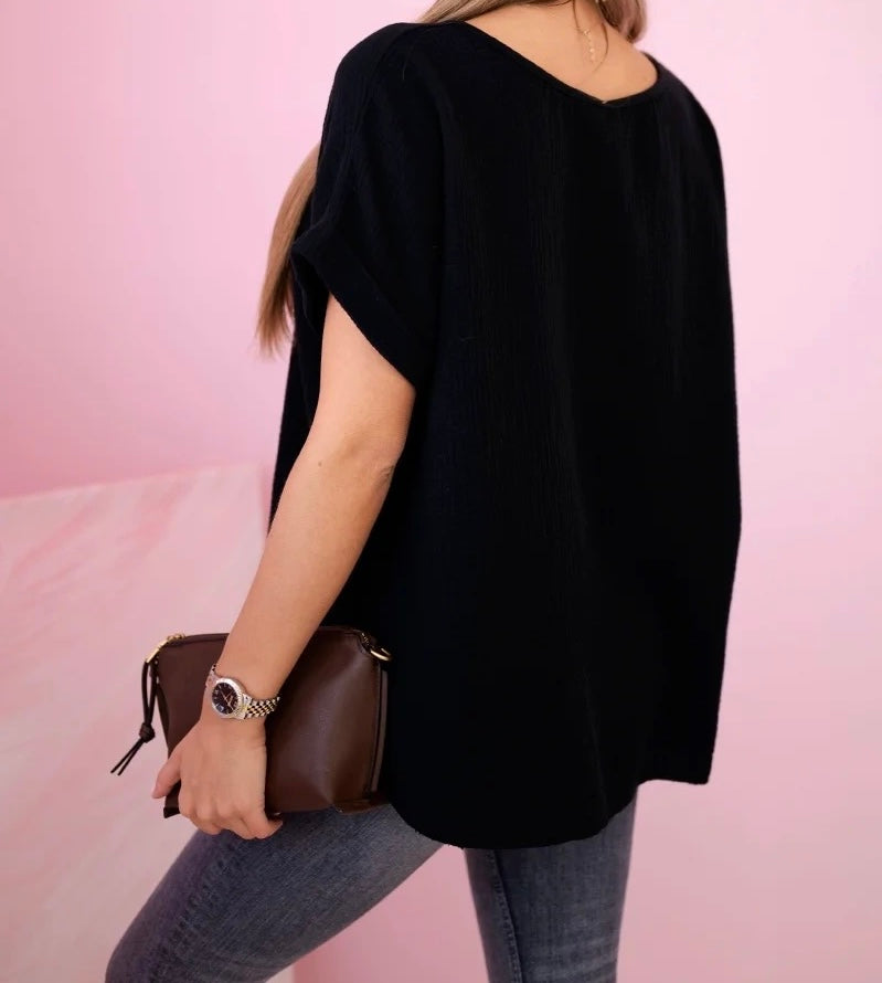 Musselin Shirt  mit Halskette
