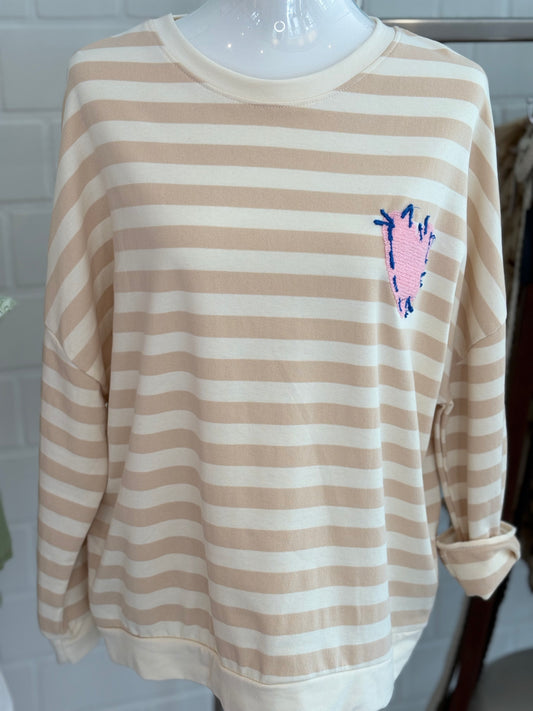 Sweatshirt gestreift Herz
