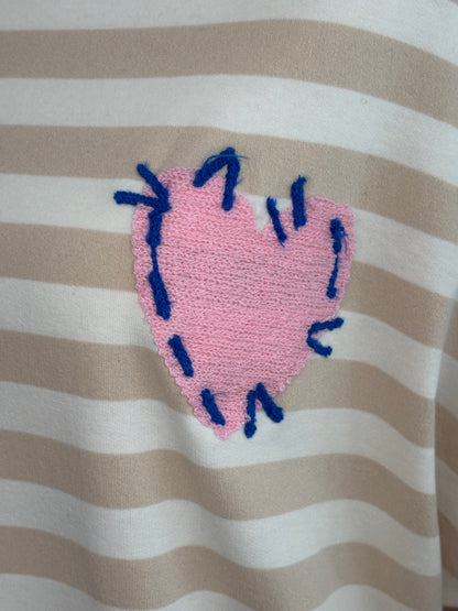 Sweatshirt gestreift Herz