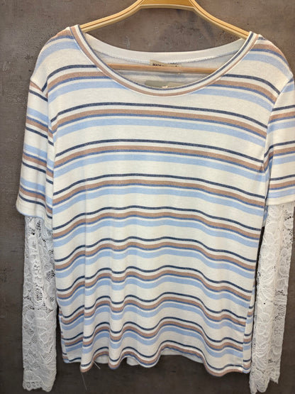 Langarm Shirt mit Spitzenärmeln