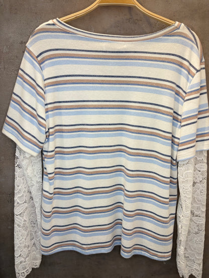 Langarm Shirt mit Spitzenärmeln