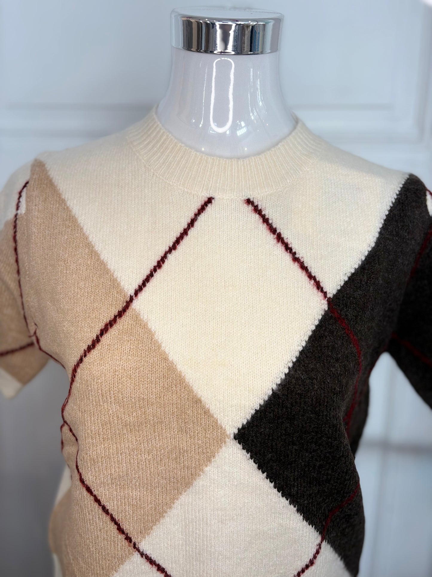 Pullover Halbarm Kariert