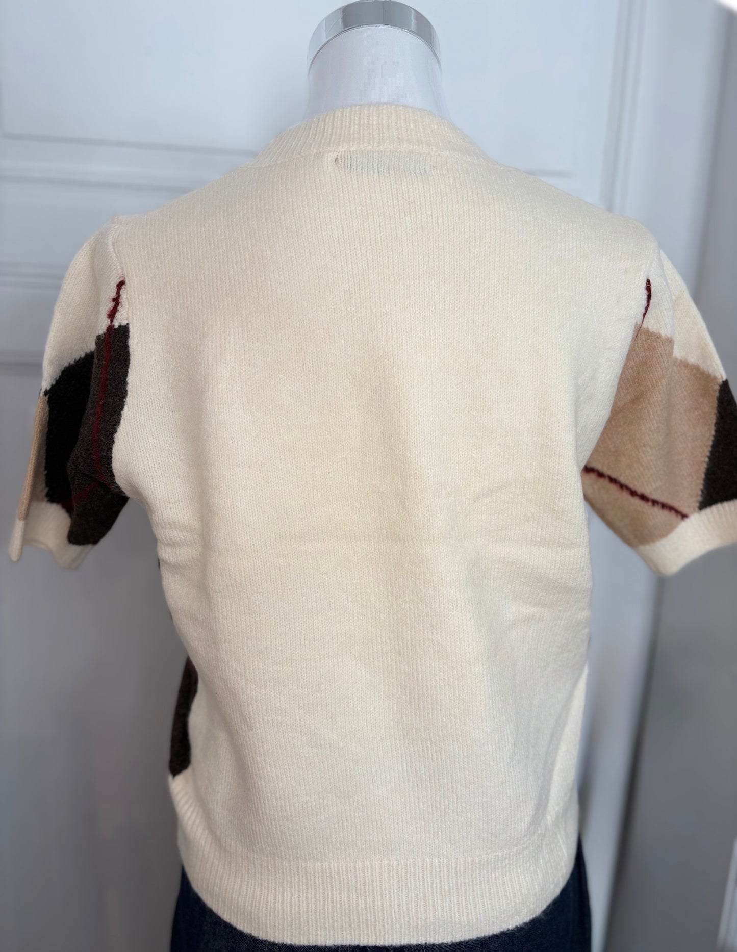 Pullover Halbarm Kariert