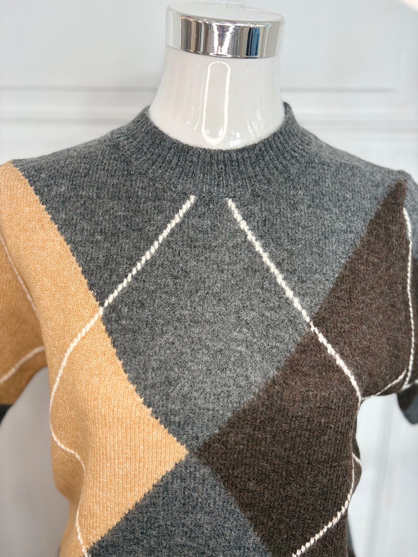 Pullover Halbarm Kariert