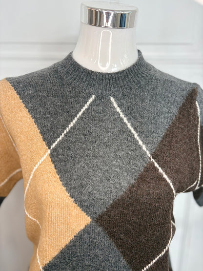Pullover Halbarm Kariert