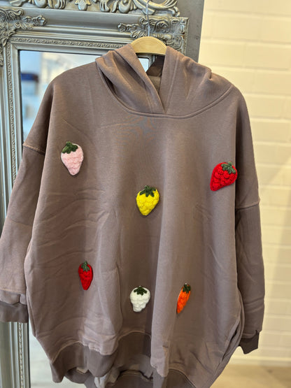 Sweatshirt mit Erdbeermotiv