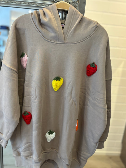 Sweatshirt mit Erdbeermotiv