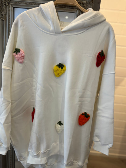Sweatshirt mit Erdbeermotiv