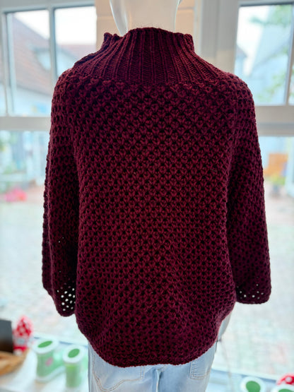 Oversize-Pullover aus dickem Strick mit Stehkragen