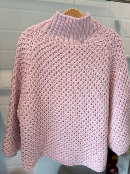 Oversize-Pullover aus dickem Strick mit Stehkragen