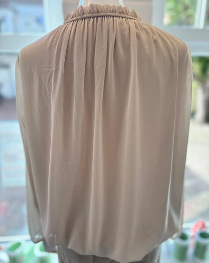 Bluse uni mit Stehkragen