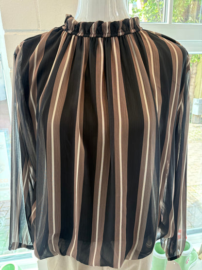 Bluse mit Stehkragen gestreift