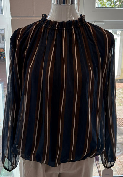 Bluse mit Stehkragen gestreift