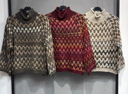 Strickpullover mit Stehkragen