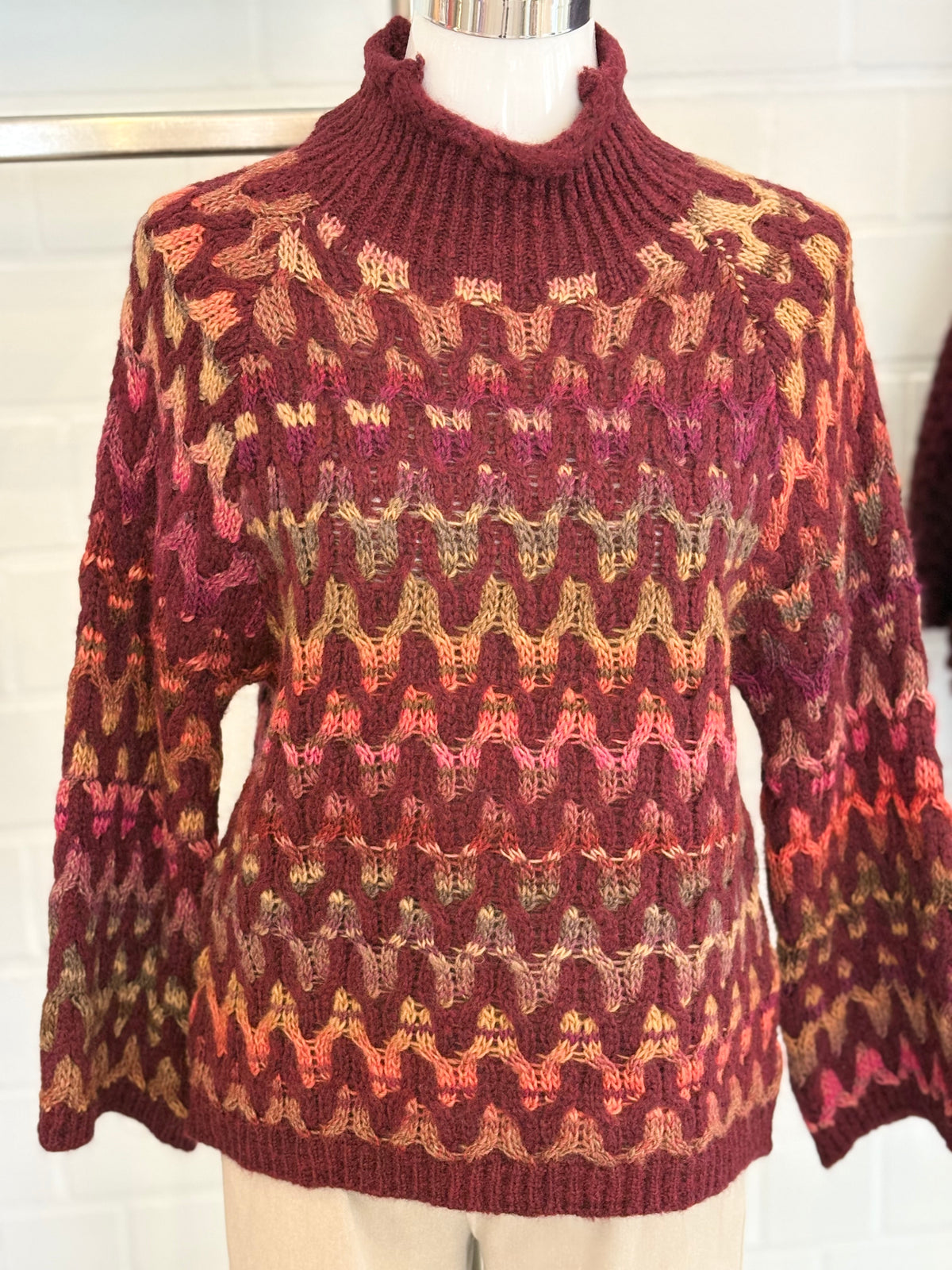 Strickpullover mit Stehkragen