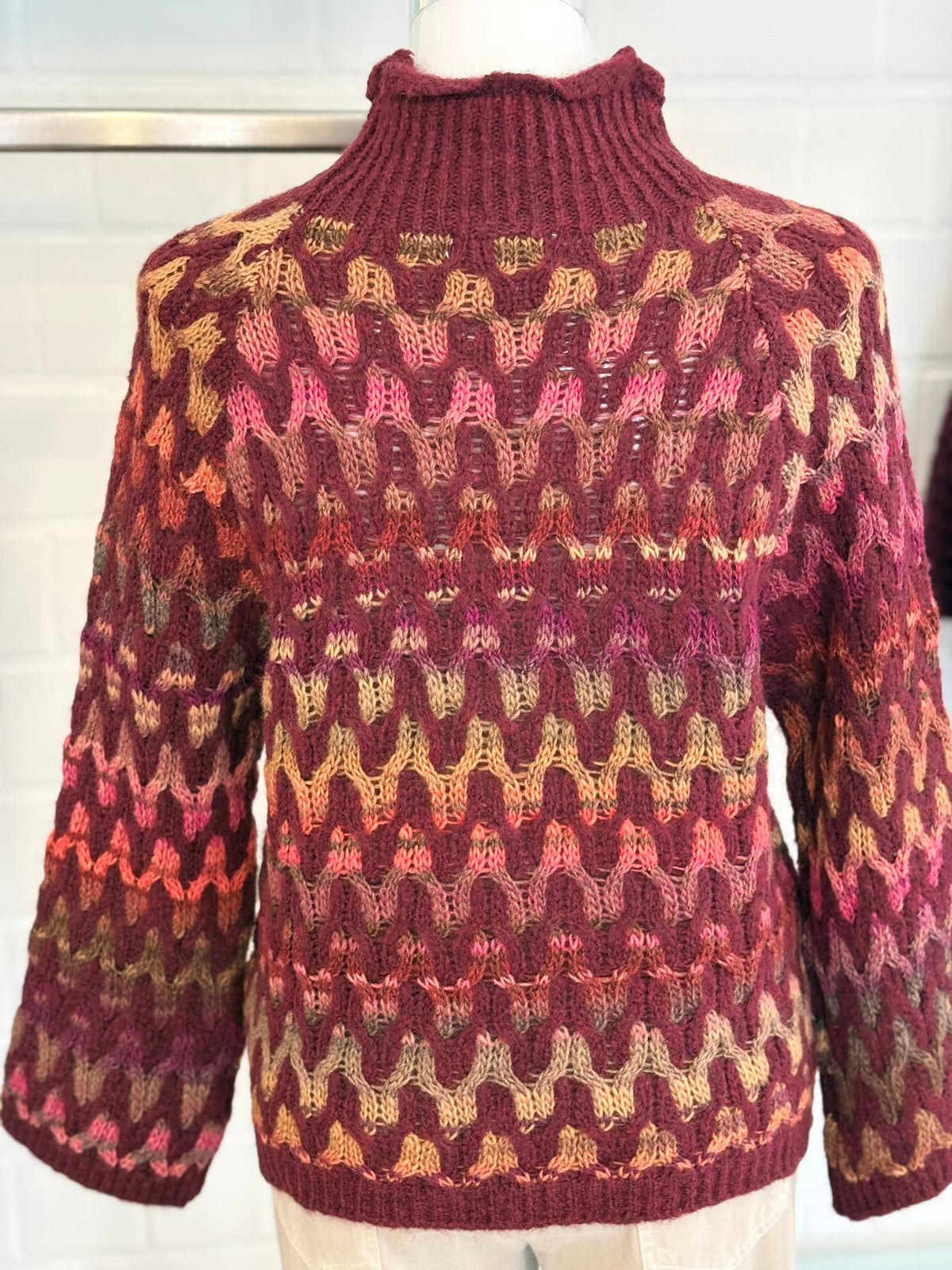 Strickpullover mit Stehkragen