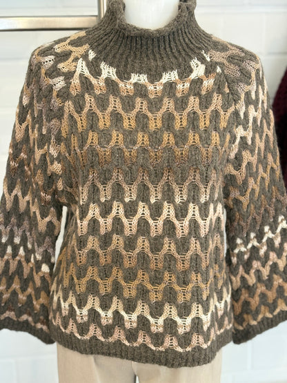 Strickpullover mit Stehkragen