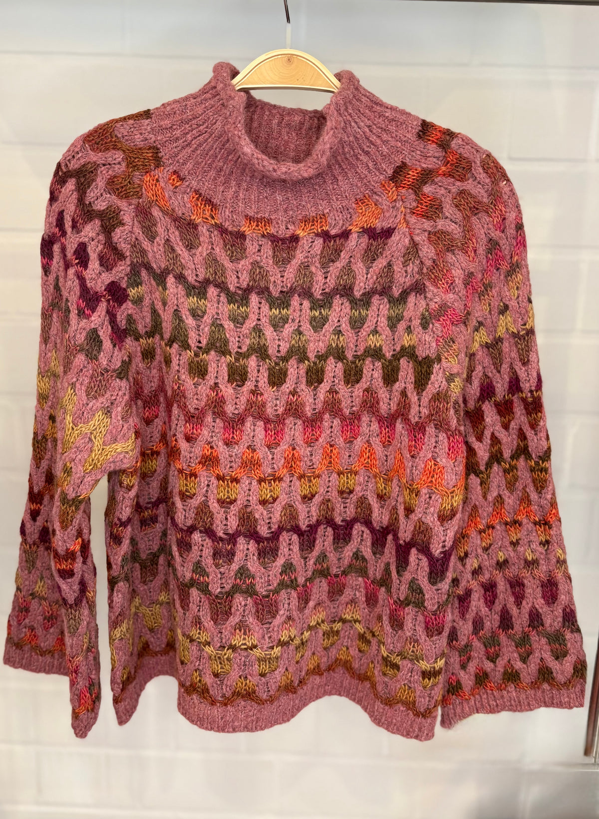 Strickpullover mit Stehkragen