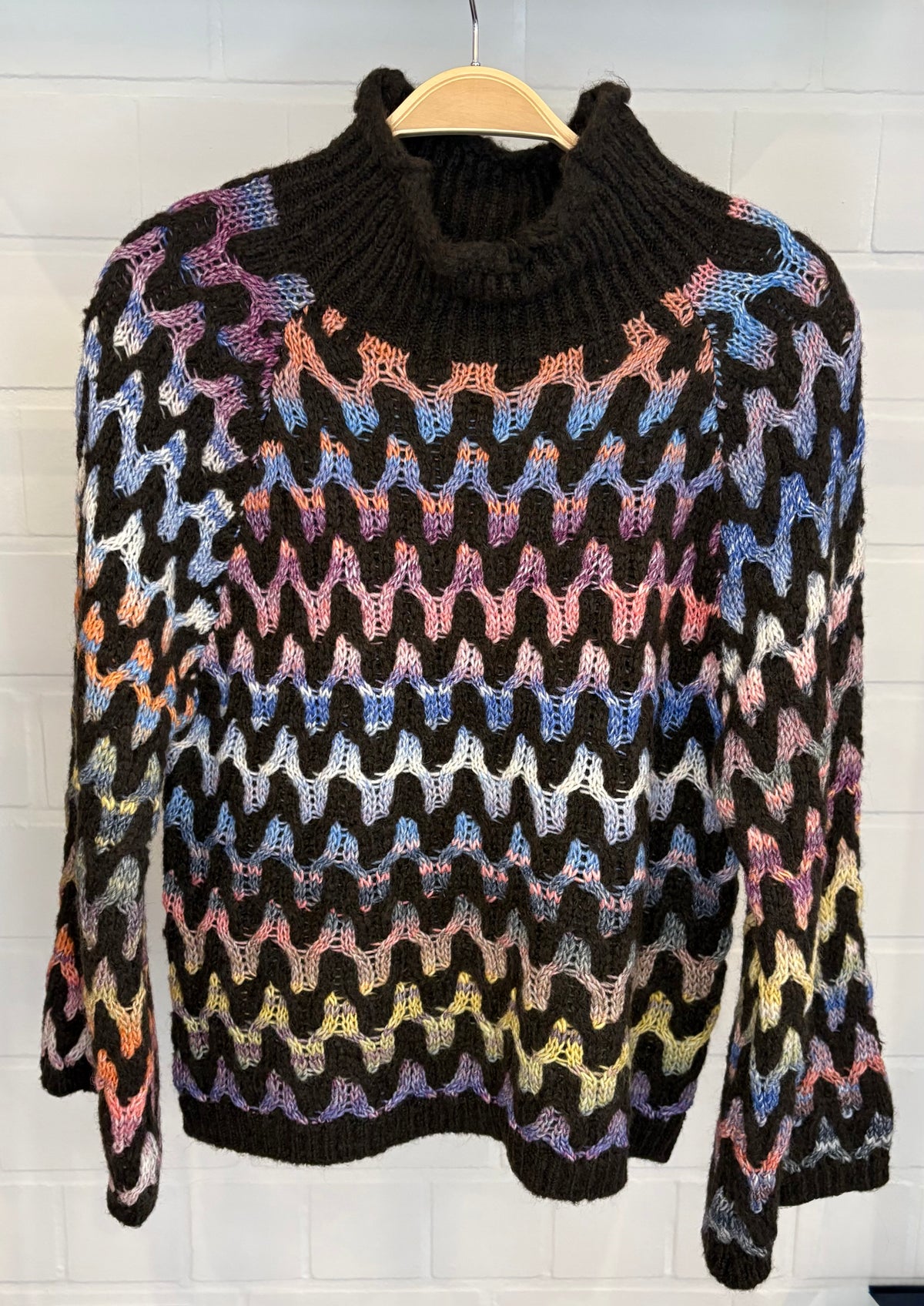 Strickpullover mit Stehkragen