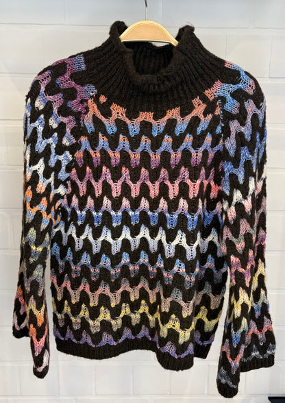 Strickpullover mit Stehkragen