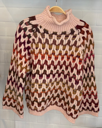 Strickpullover mit Stehkragen