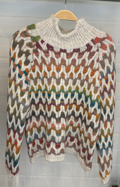 Strickpullover mit Stehkragen