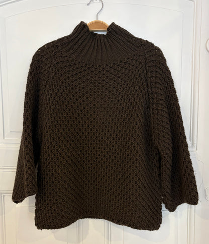 Oversize-Pullover aus dickem Strick mit Stehkragen