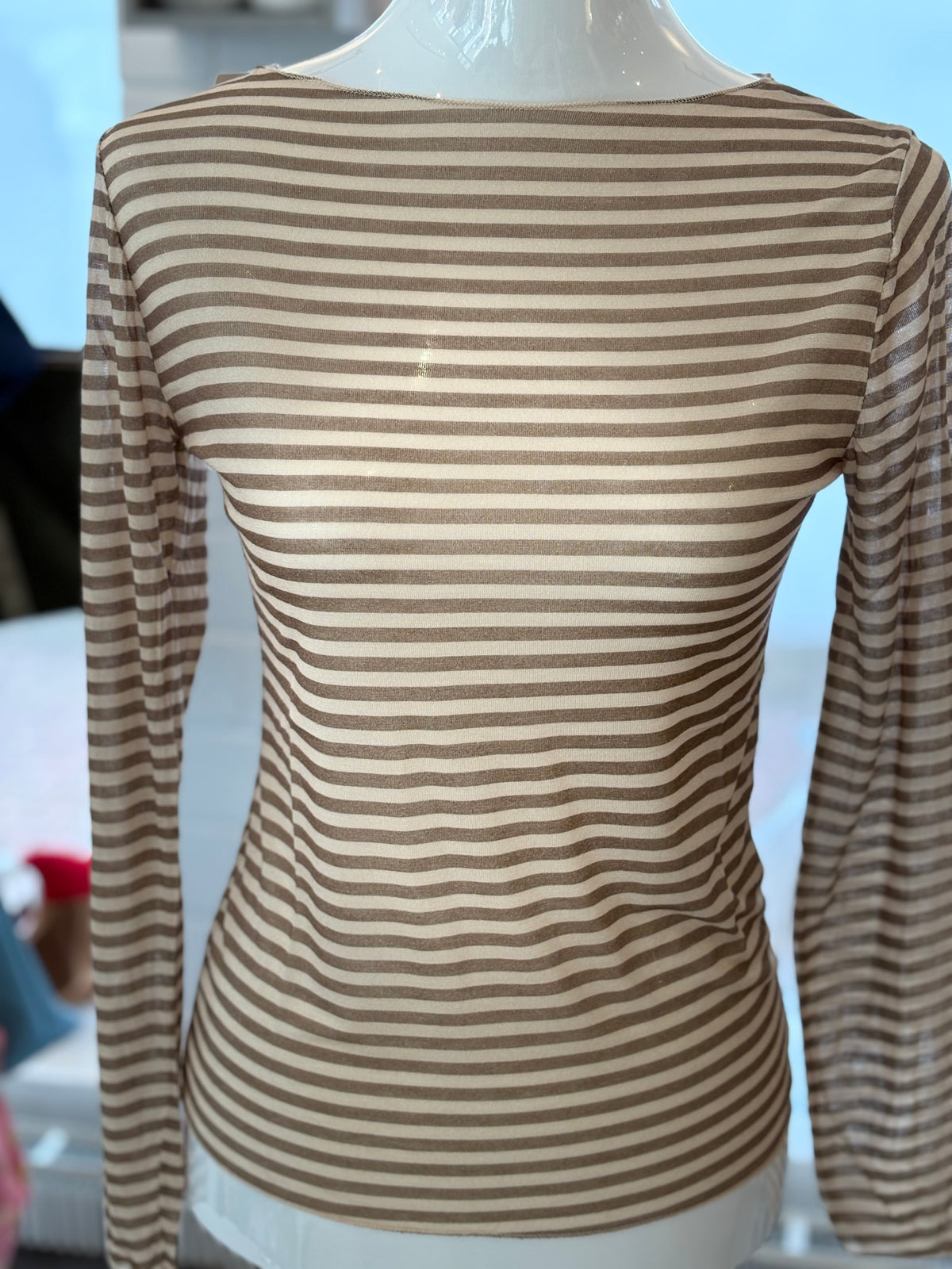 Langarmshirt Kaschmir gestreift