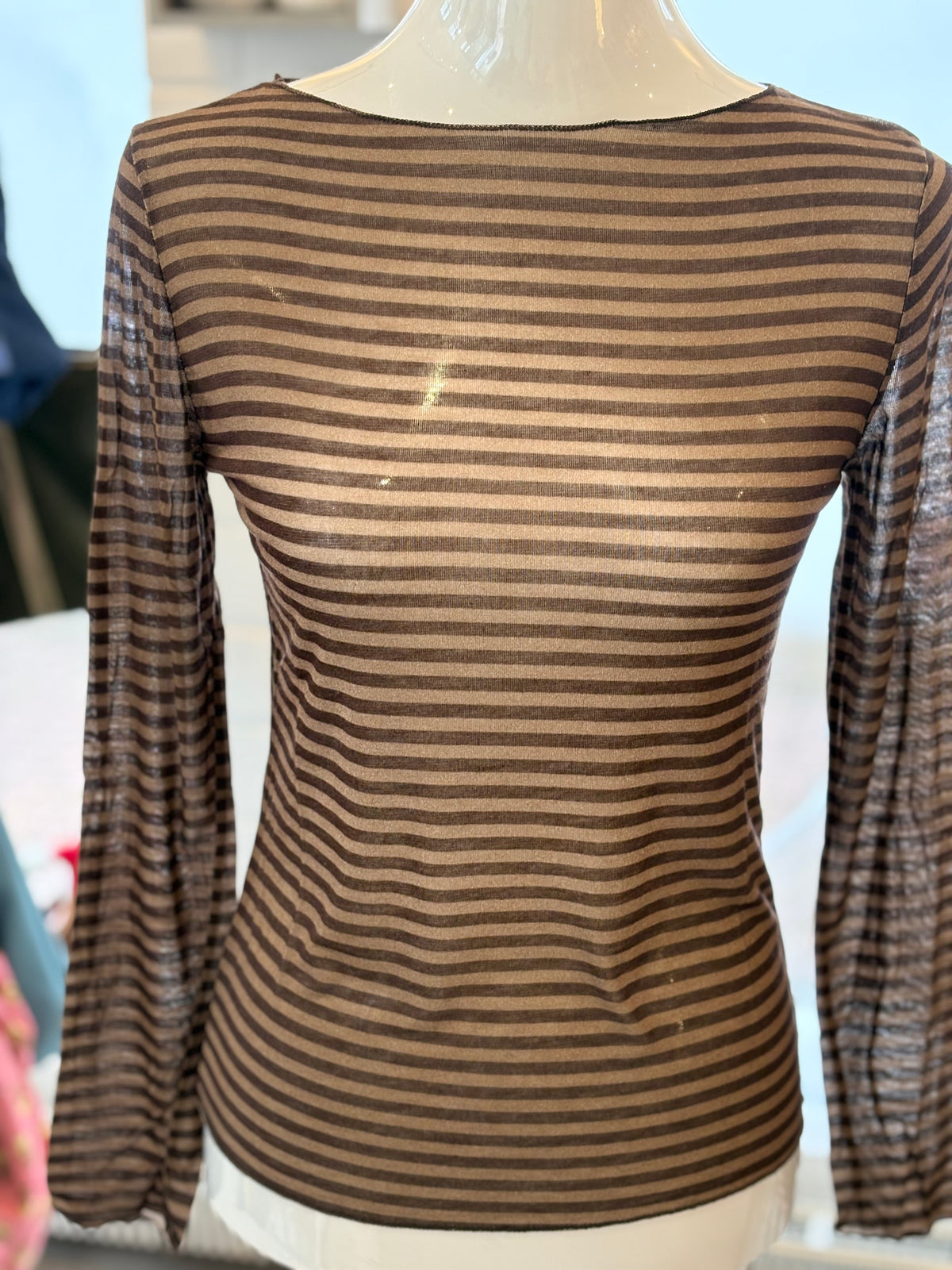 Langarmshirt Kaschmir gestreift