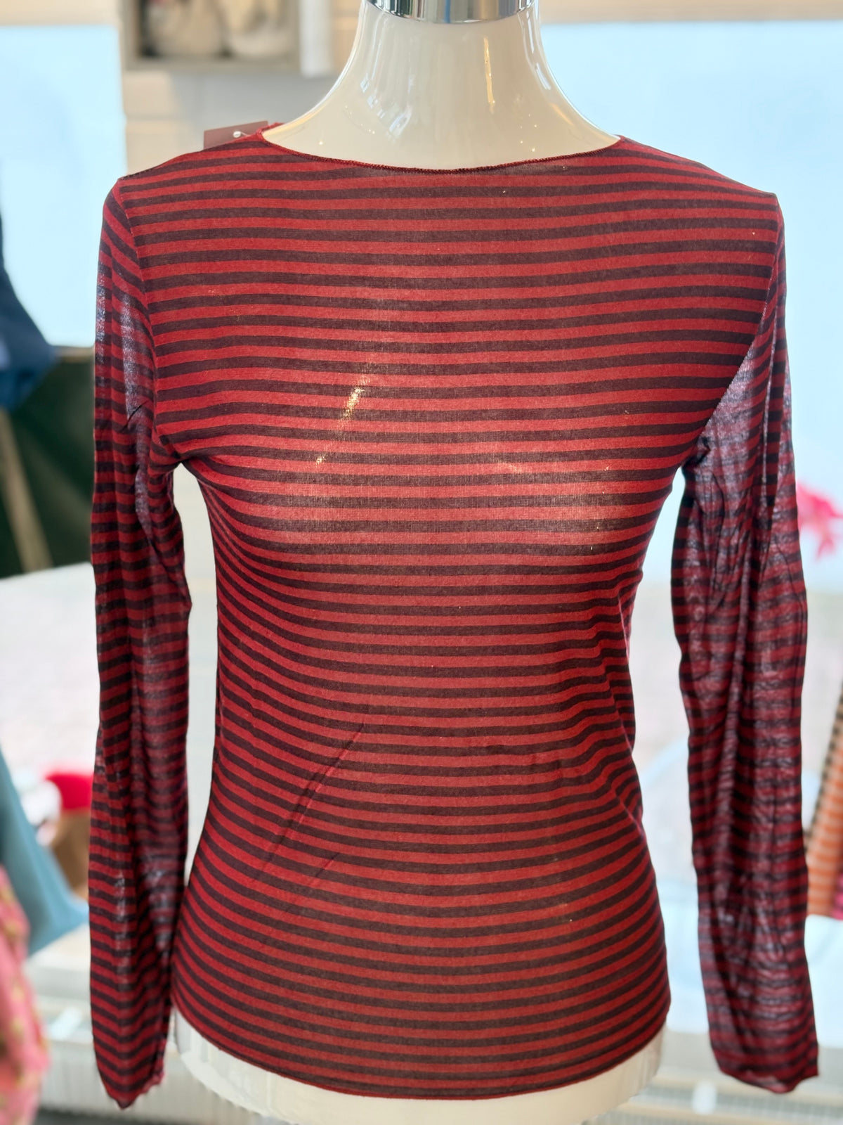 Langarmshirt Kaschmir gestreift