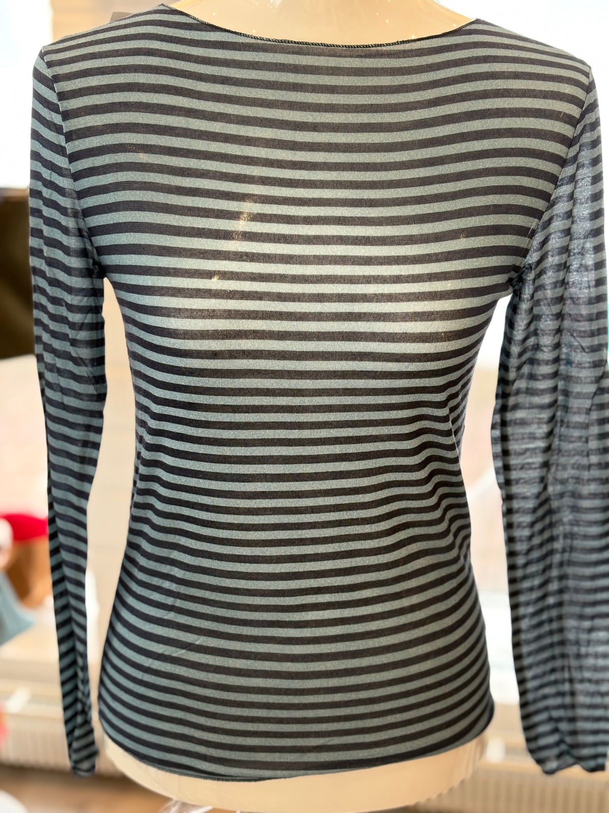Langarmshirt Kaschmir gestreift