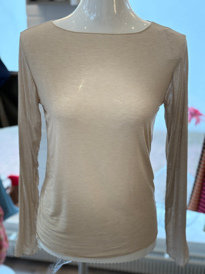 Langarmshirt Kaschmir uni