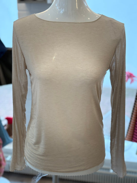 Langarmshirt Kaschmir uni