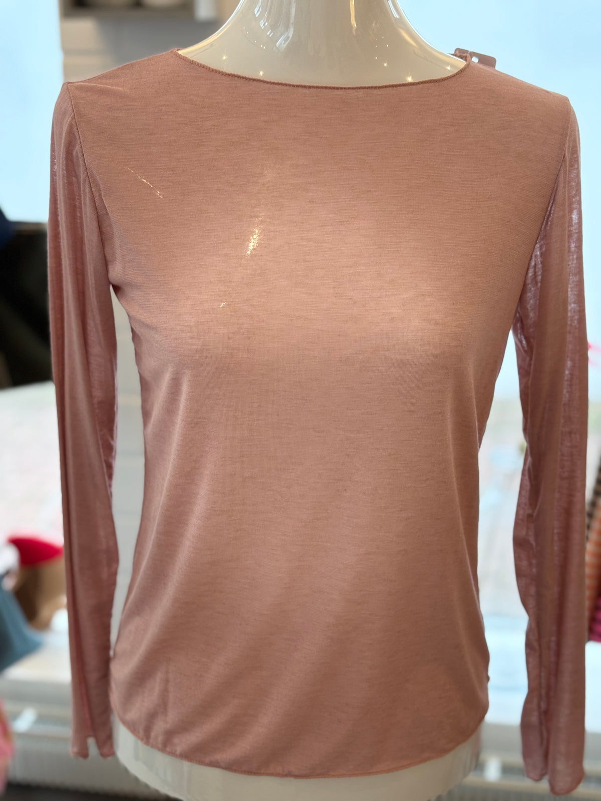 Langarmshirt Kaschmir uni