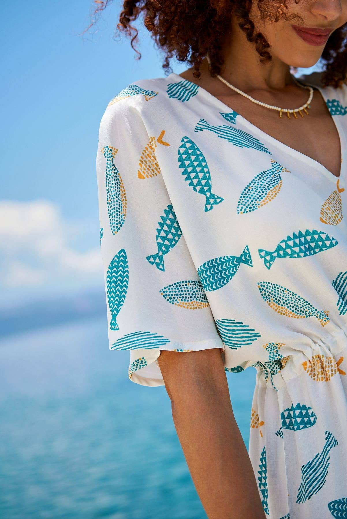 Kokkosammou Maxikleid Kleiner Fisch