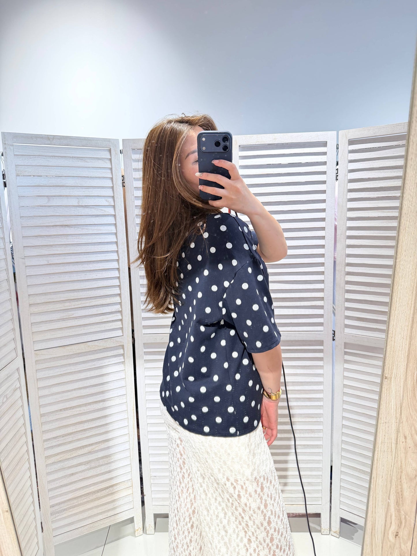 T-Shirt mit Polka-Dots