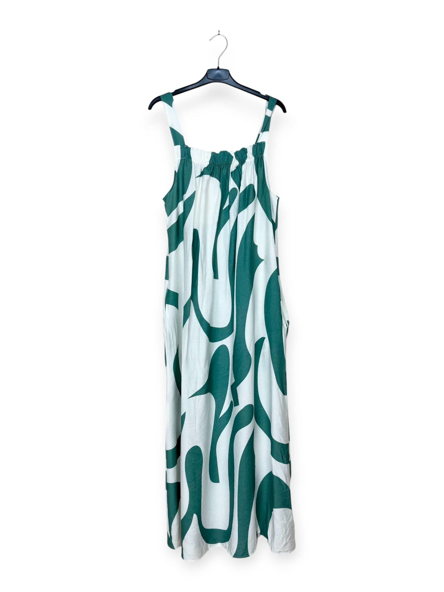 Langes Kleid mit abstrakten Mustern