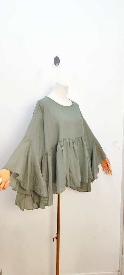Bluse Oversized Fledermausärmel